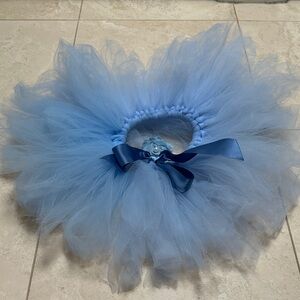 Blue/Copenhagen Tutu Skirt w/headband Sz 12-18 mo: 1st Birthday Cake Smash Photo